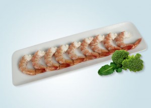 Cooked Peeled and Devined Tail-on Black Tiger Shrimp